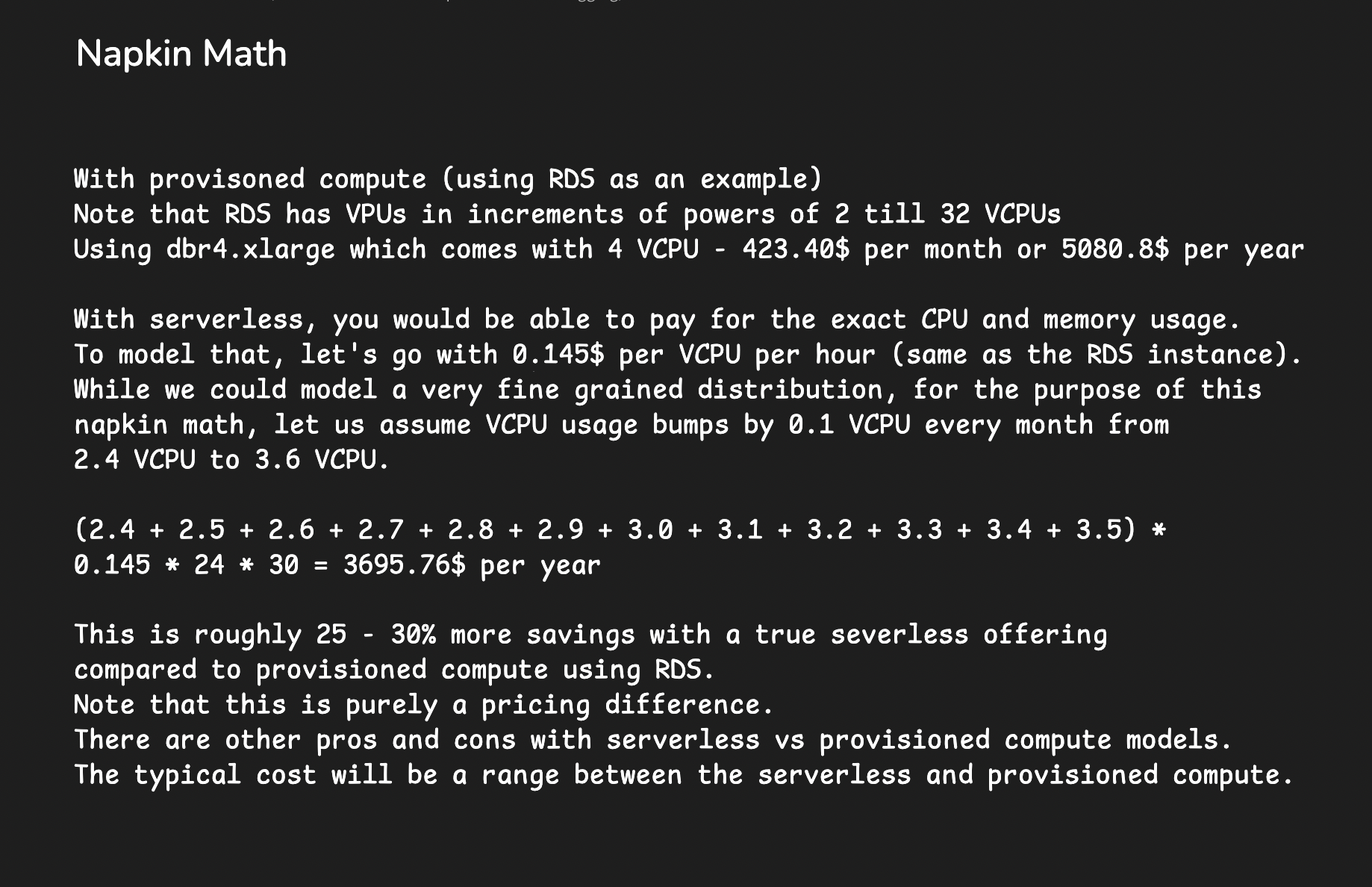 “Napkin Math"